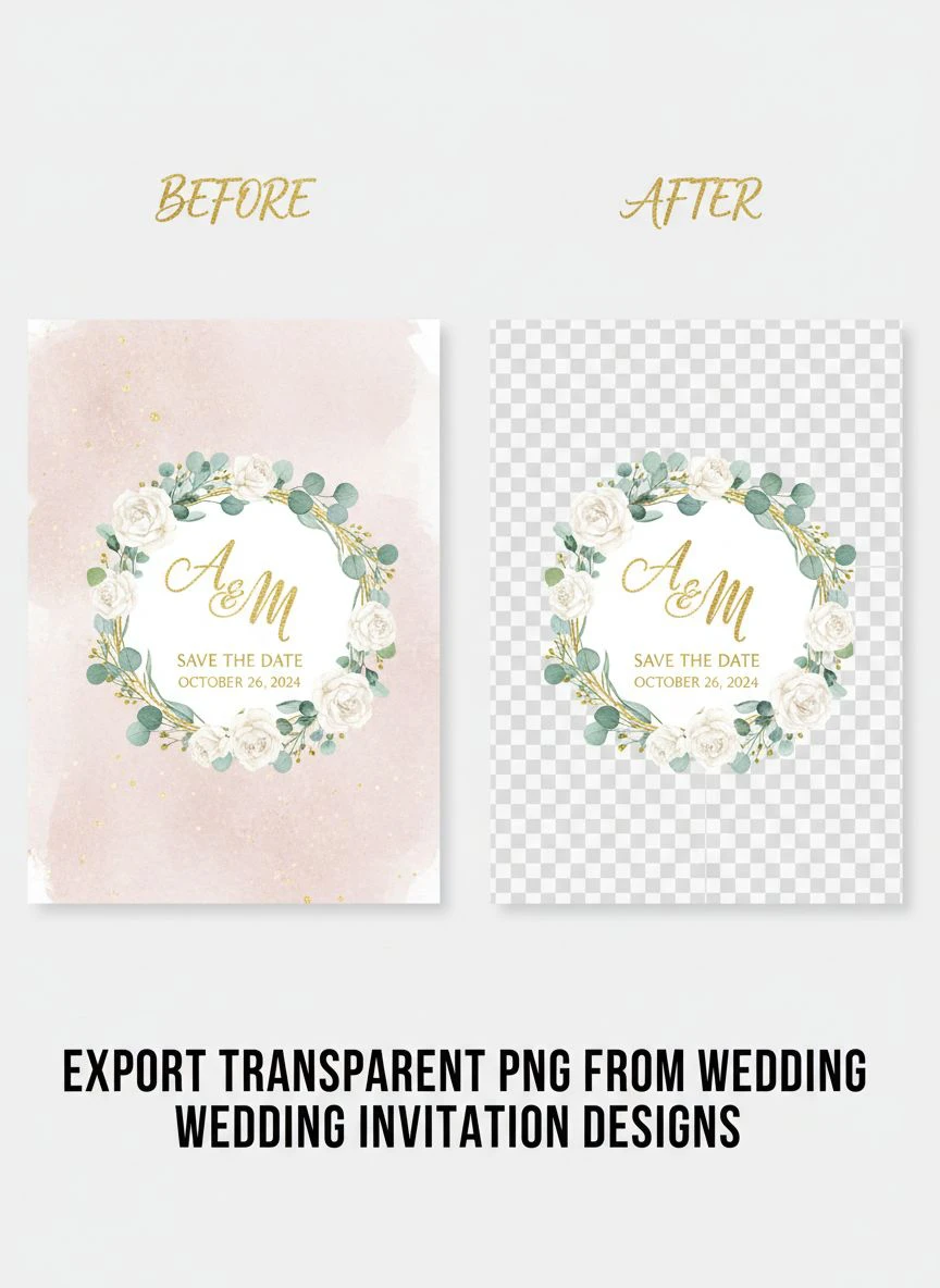 export transparent png from wedding invitation designs - Professional Guide